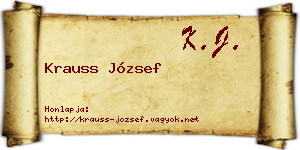 Krauss József névjegykártya